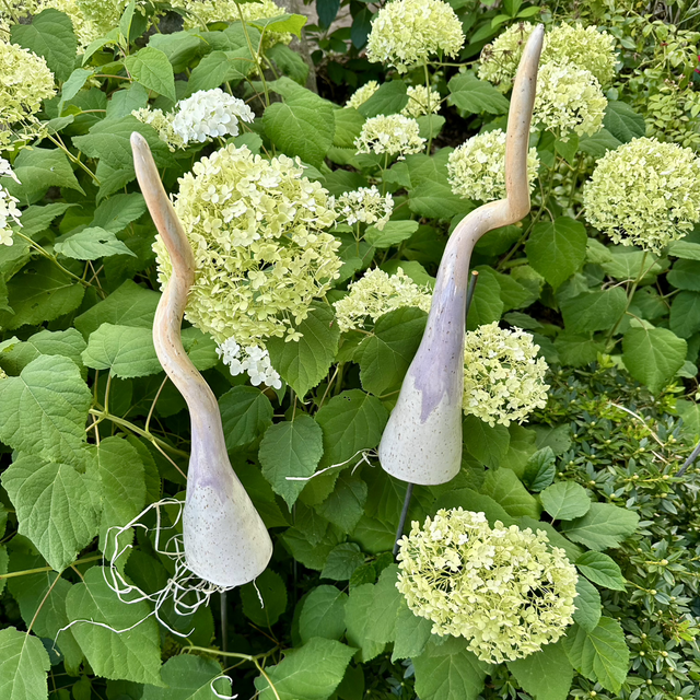 Gartenspitze - Käferzipfel weiß-orange-lila