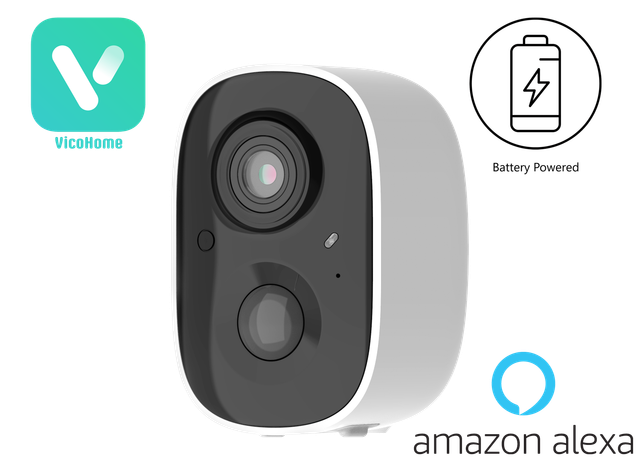 VicoHome CG6 2MP Outdoor WiFi Battery Camera – PIR Sensor, Night Vision, 2-Way Audio, IP65, works with Alexa
