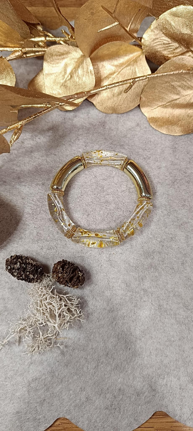 Bracelet perles dorées