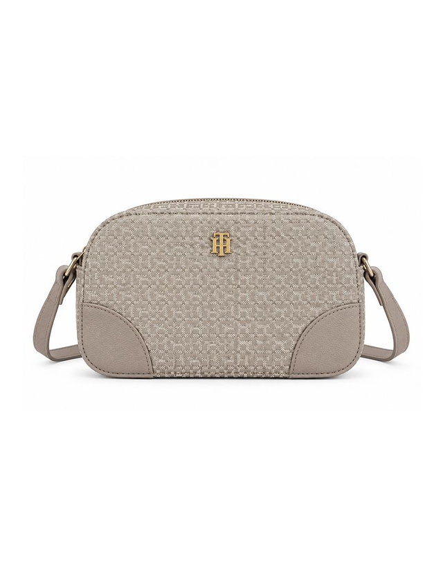 Tommy Hilfiger Crossbody Beige Monograma TH Correa Ajustable