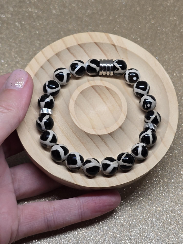 Bracelet Agate du Tibet en 1 cm