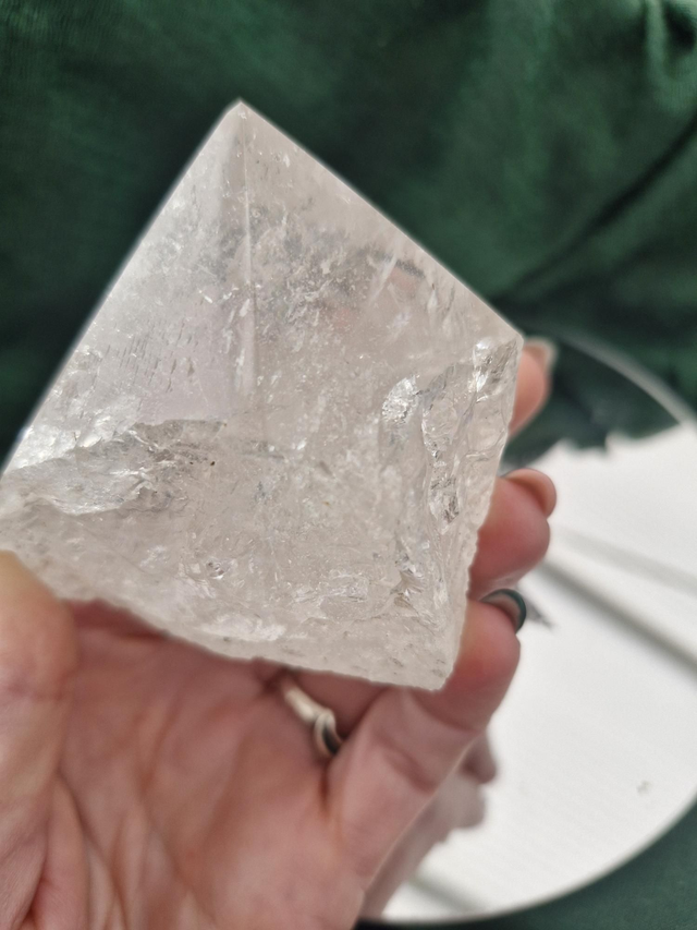 Clear quartz cut base