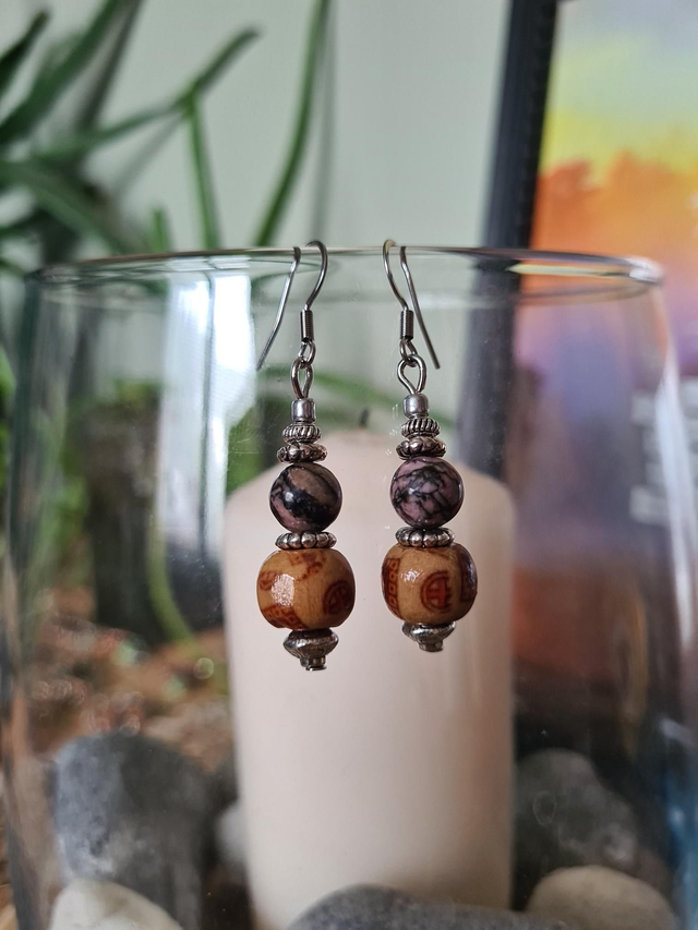 Boucles D'oreilles Rhodonite 