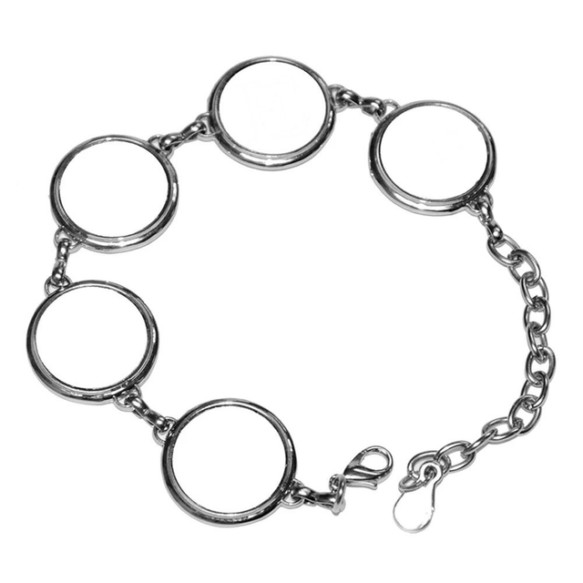 Round Links Bracelet with Inserts