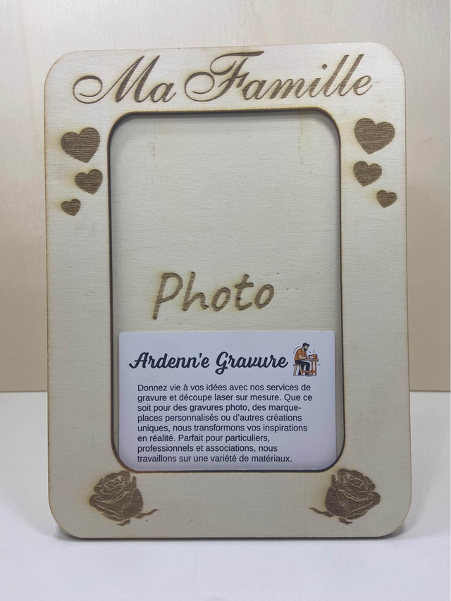 🖼️ Cadre Photo en Bois Gravé – Souvenirs personnalisés à encadrer avec émotion ✨🌿