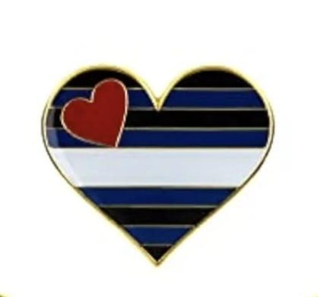 Leather pride heart pinbadge 