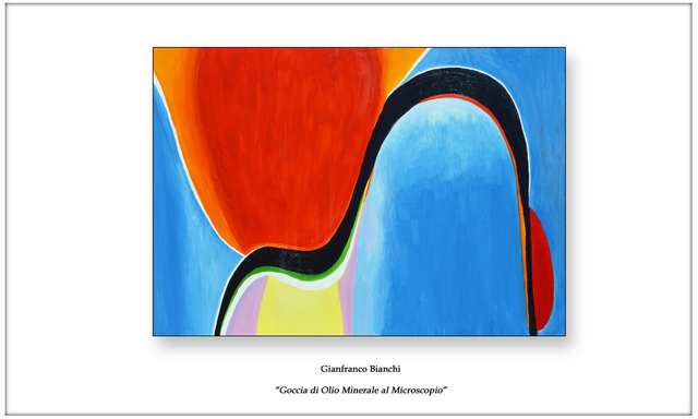 Litografia "Goccia di Olio Minerale al Microscopio"