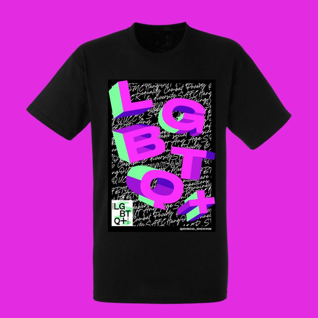 Disco Dickins X LLGBTQCC black short sleeve tee 