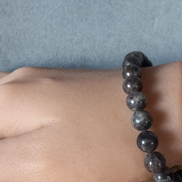 Bracelet ajustable en Feldspath arc en ciel