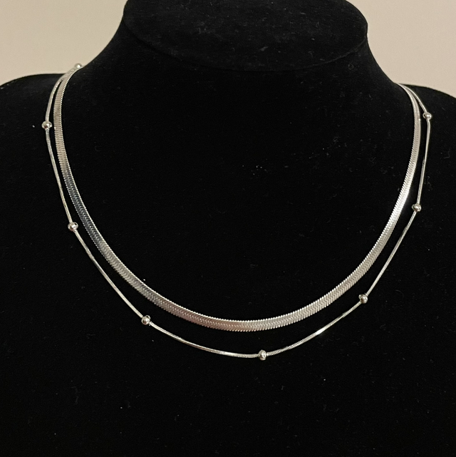 Layers Stainless Steel Necklace Silver