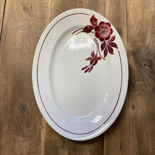 Plat ovale ancien Flore