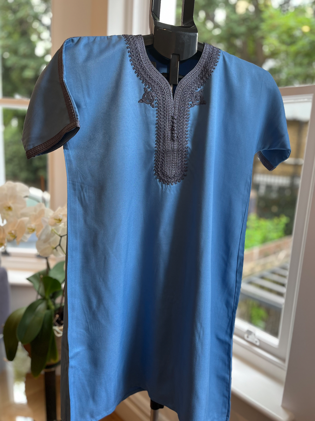 Premium Boys Moroccan Thobe in Blue