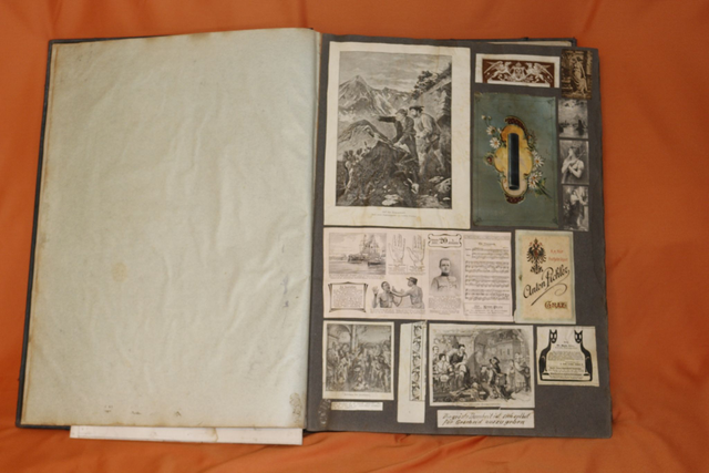 Album mit Zeitungsausschnitten, alt, antik, K&K