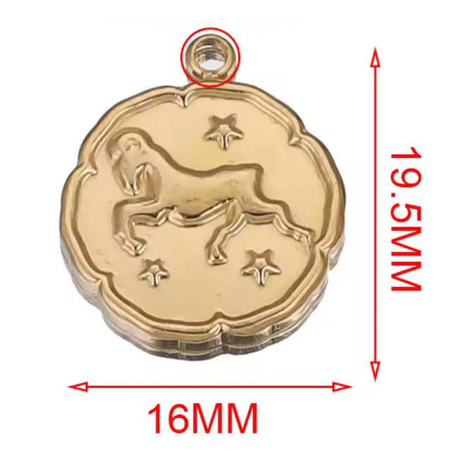 Charm segno zodiacale Ariete a rilievo