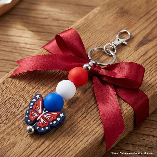 Porte-clé Papillon Rouge