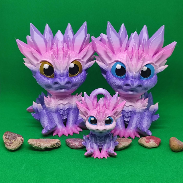 Crystal Dragon Hatchling, Dragon Hatchling Figurine, 3D Printed Crystal Hatchling, Cute 