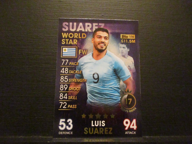 Luis Suarez - World Star Match Attax 101 Original Trading Card