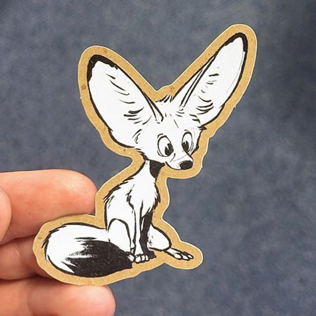 Fennec kraft paper sticker