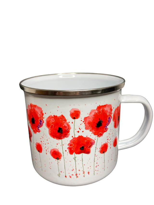 Emailletasse "Mohn"
