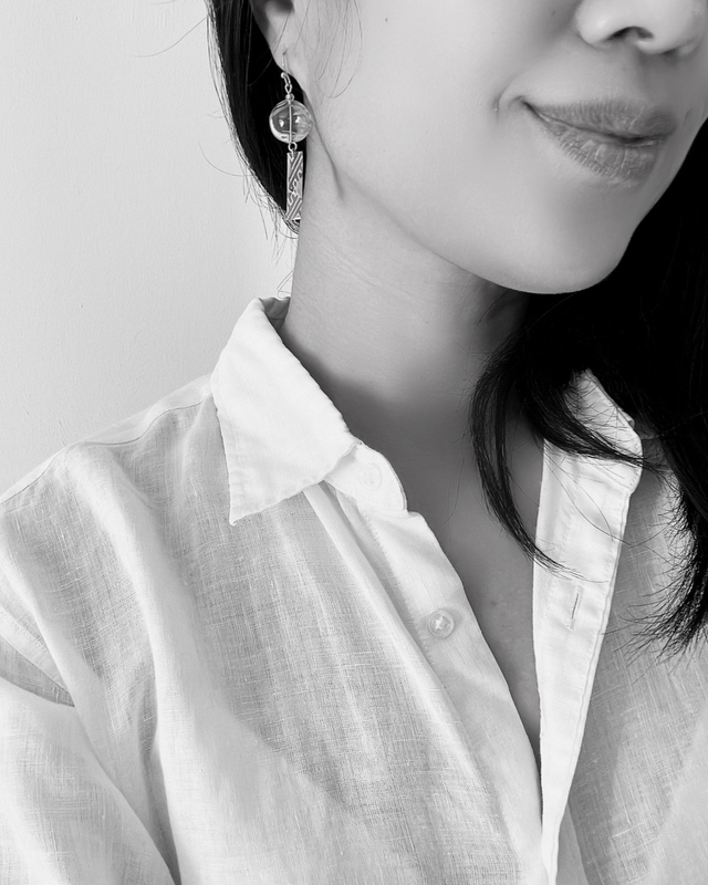 Carillon japonais / Clochette à vent / Fūrin / INOX doré / Boucles d'oreilles papier japonais WASHI / Bijou japonais / Rouge, Or /