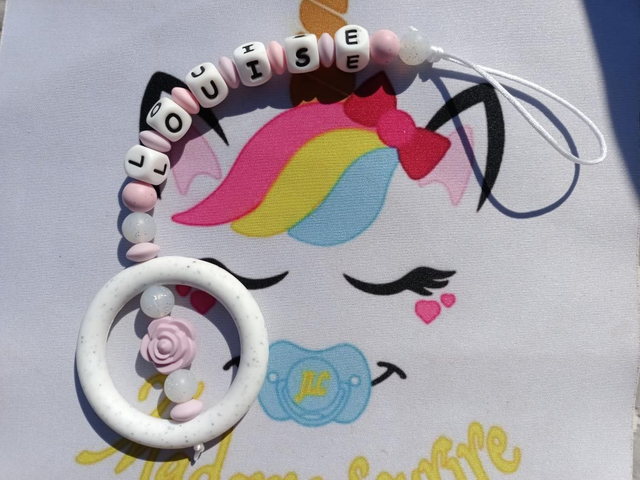 Attache tétine dentition Petite Rose 