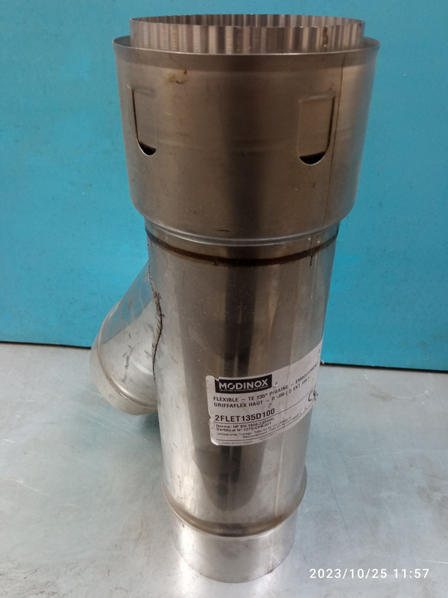 Té 135° pour gaine emboitement Griffaflex Haut D100106 - 2FLET135D100 