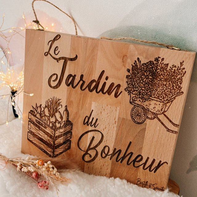 Pancarte de jardin en hêtre 