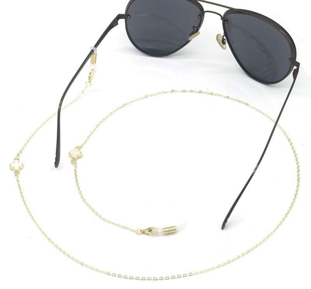 Chaîne lunettes doré trèfle 
