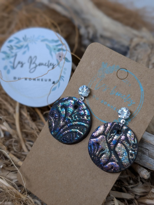 Boucles d'oreilles Anti Gaspi Mini Moon holographique mimo009