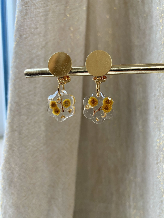 BO fleurs simples mini (clips) - mimosa