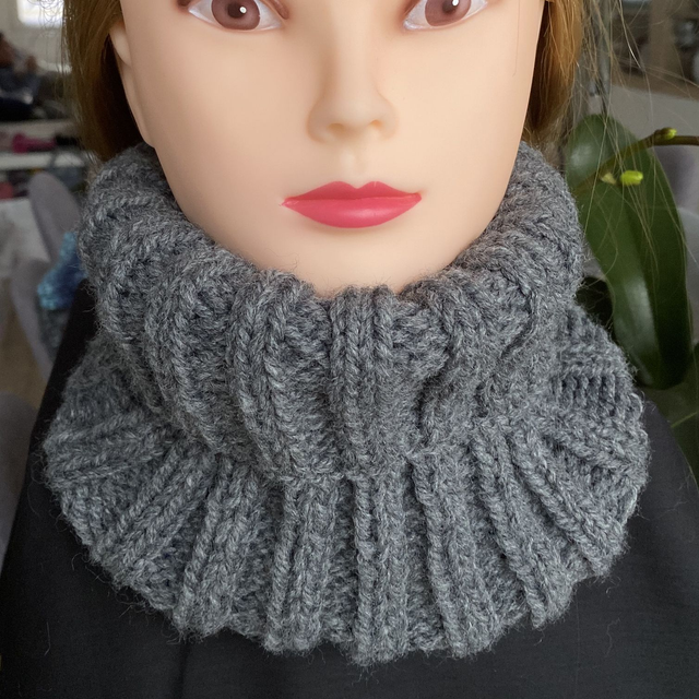 Tour de cou laine Gris foncé