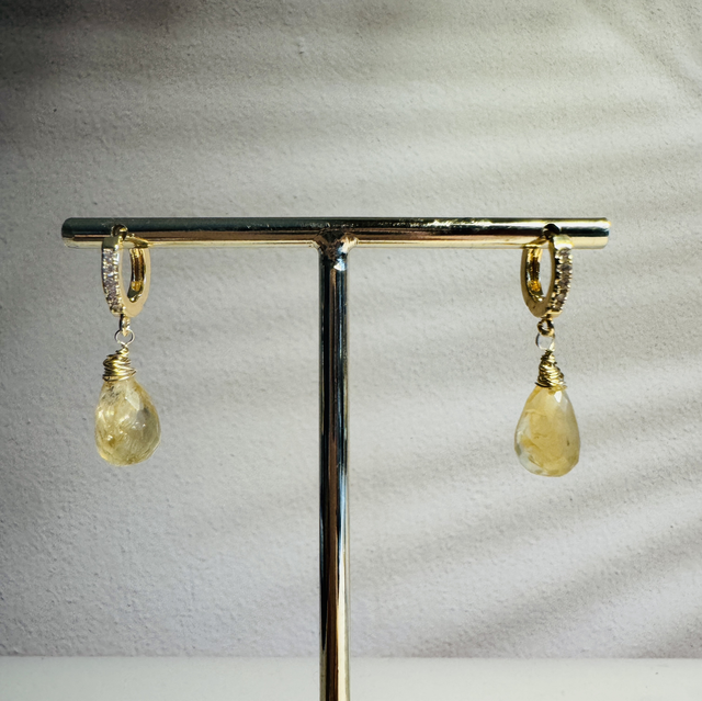 Créoles Gouttes Citrine