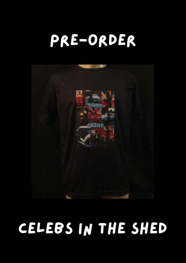 Tony Cesay ABA Champion Boxer Picture T-Shirt (Blue Bubble) ADULT 100% Polyester Crew Neck BLACK (Medium) Top