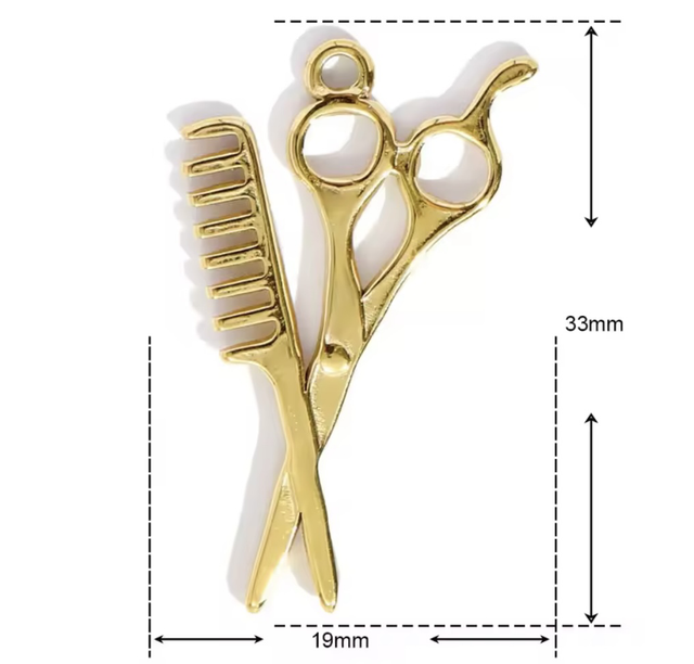 Charm forbici e pettine sagomati 