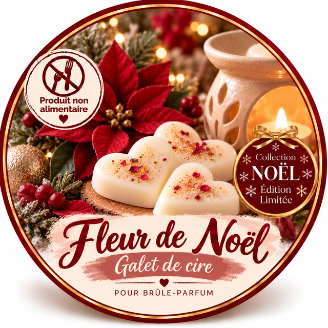 Galet de cire - Fleur de Noël