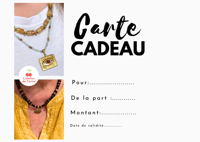 Carte Cadeau Collier Minéraux Adulte 