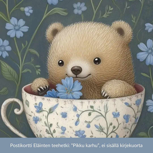 Postikortti Eläinten teehetki: Pikku karhu