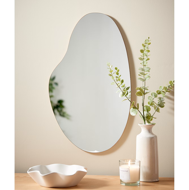 Clear Large Pebble Shape Glass Mirror