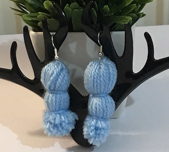 Blue Plain Fabric Earrings - PFE22