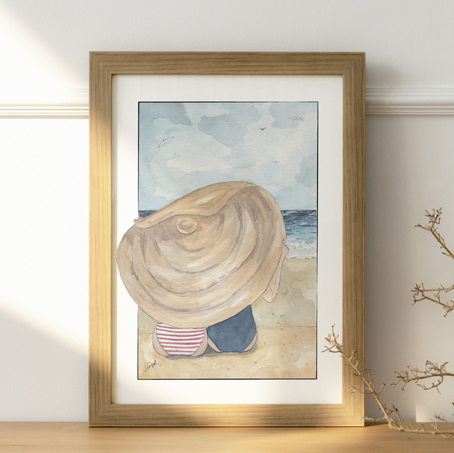 Affiche A4 - Bretagne - Après-Midi à la Plage 2