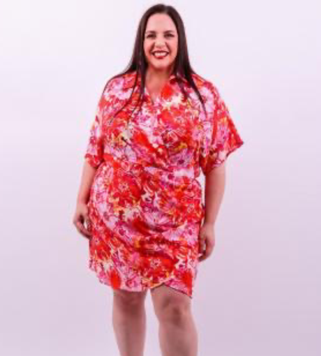 85-0. Robe courte imprimée