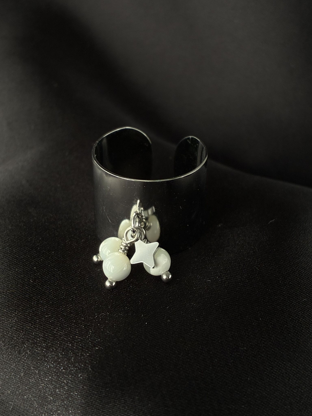 Bague réglable Étoile Perlée Argenté