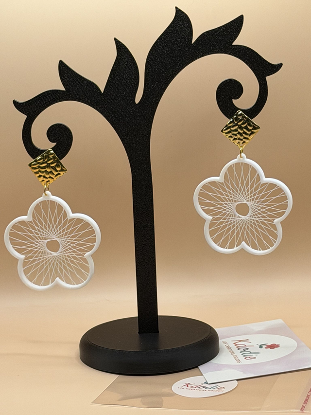 Boucles d'oreilles Fleur - Attaches Fantaisies couleur dorée