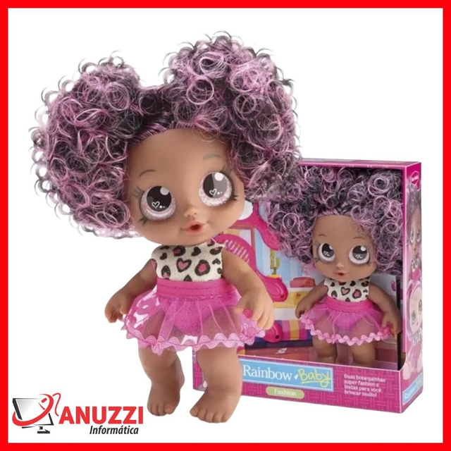 2644 - Boneca Bebê Bambola Rainbow Baby Negra