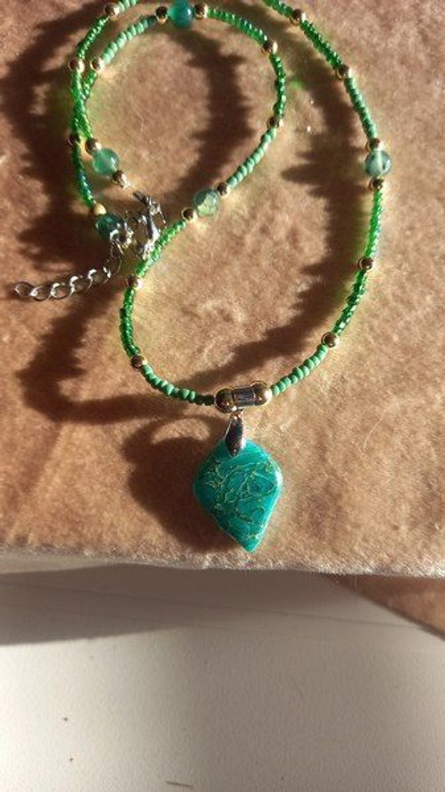 Collier esmeralda losange 