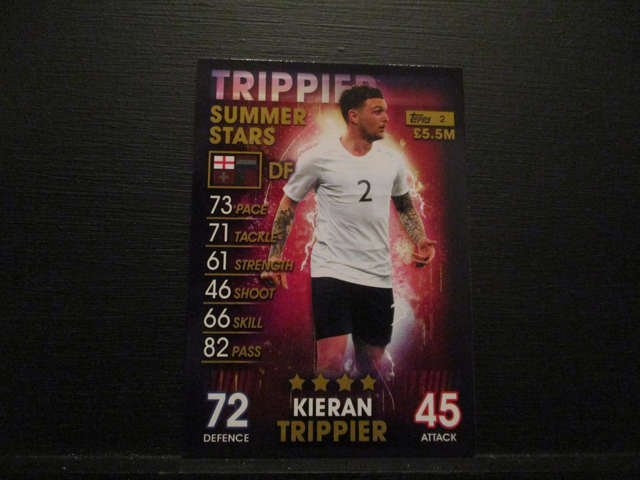 Kieran Trippier - Summer Stars Match Attax 101 Original Trading Card