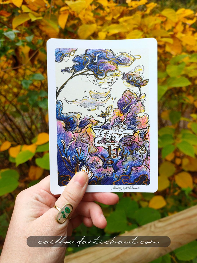 Rêve jardin d&#039;Éden - PRINT DORÉ A6