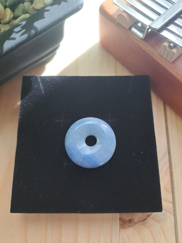 Pendentif donut aventurine bleue