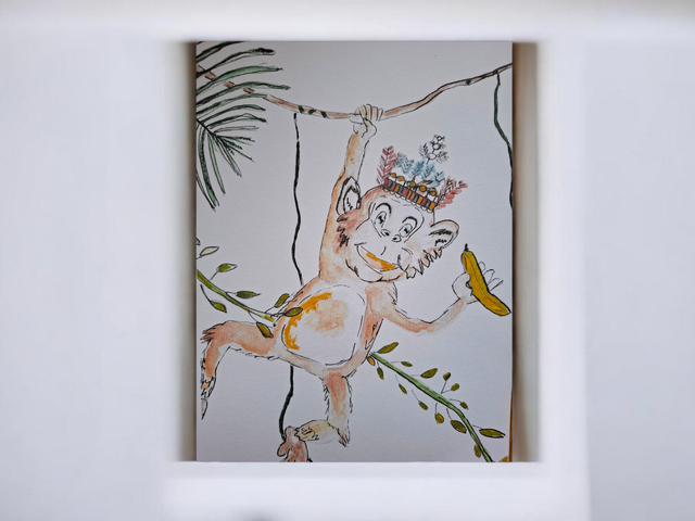 Kinderzimmerposter "Palmeri der Affenbaron" ( aus dem Kinderbuch Wilika Wombat)