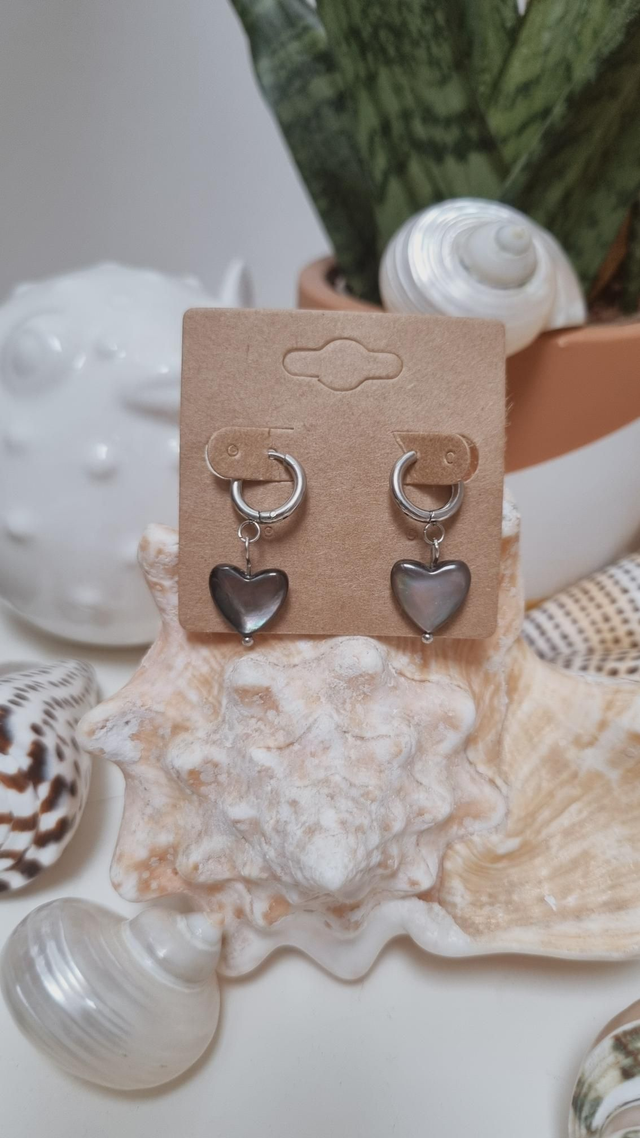 Boucles d'oreilles coeur nacré